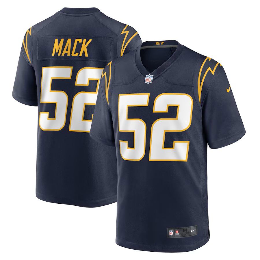 Men Los Angeles Chargers #52 Khalil Mack 2025 Nike Navy Alternate Game NFL Jersey